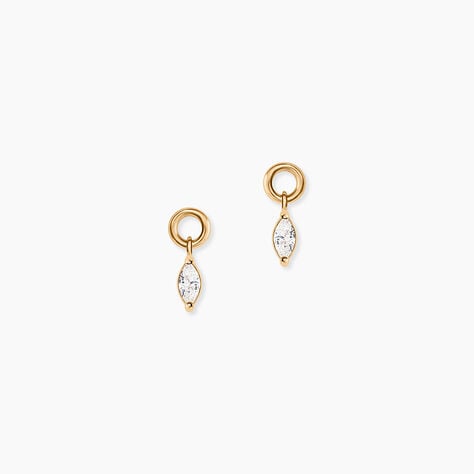 Boucles D'Oreilles Pendantes Amazone Plaqu&eacute; Or Jaune Oxyde De Zirconium - Boucles d'oreilles fantaisie Femme | Histoire d&rsquo;Or