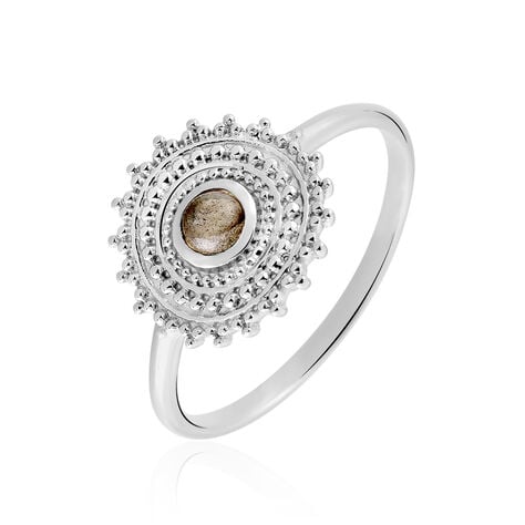 Bague Nyoko Argent Blanc Labradorite - Bagues solitaires Femme | Histoire d&rsquo;Or