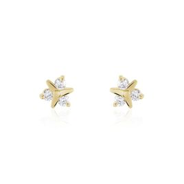 Boucles D'oreilles Puces Plaqué Or Jacinth Oxyde De Zirconium - Boucles d'oreilles fantaisie Femme | Histoire d’Or