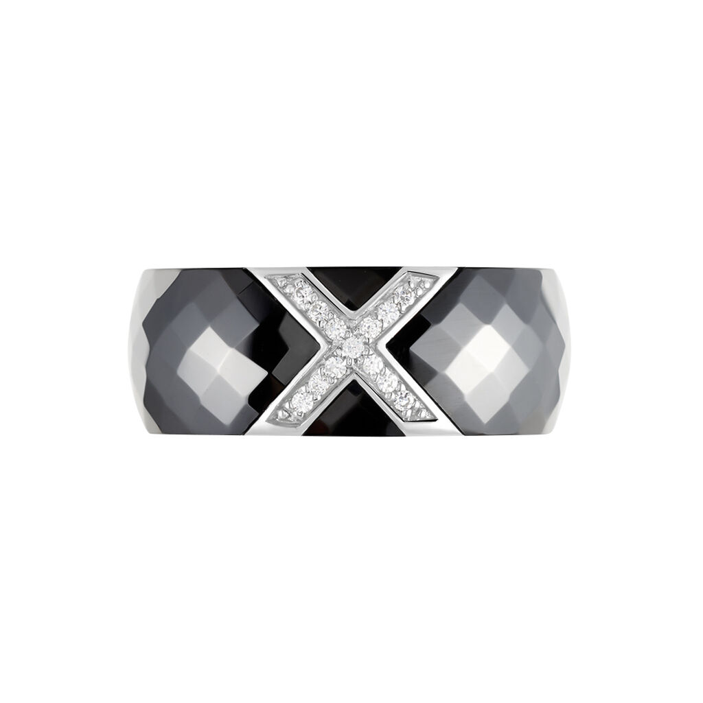 Bague Ceramique X Argent Blanc Oxyde De Zirconium Et Céramique - Bagues avec pierre Femme | Histoire d’Or
