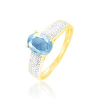 Bague Crista Or Jaune Topaze Et Diamant