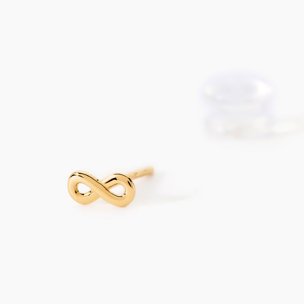 Boucles D'oreilles Puces Annie-francoise Infini Or Jaune - Clous d'oreilles Femme | Histoire d’Or
