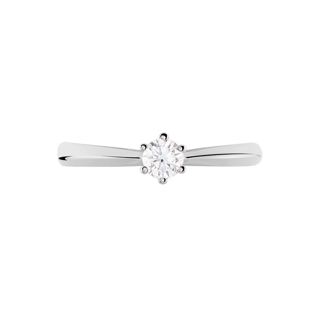 Bague Solitaire Veronika Or Blanc Diamant - Bagues solitaires Femme | Histoire d&rsquo;Or