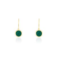 Boucles D'oreilles Pendantes Florica Or Jaune Malachite