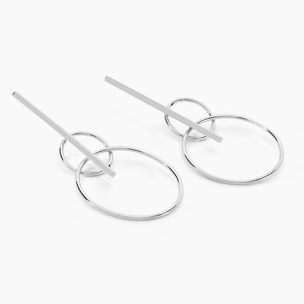 Boucles D'oreilles Pendantes Enissa Argent Blanc - Boucles d'oreilles fantaisie Femme | Histoire d’Or