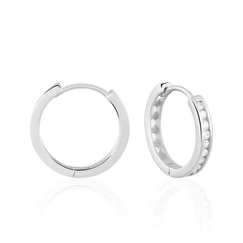 Créoles Calissa Argent Blanc Oxyde De Zirconium - Boucles d'oreilles créoles Femme | Histoire d’Or