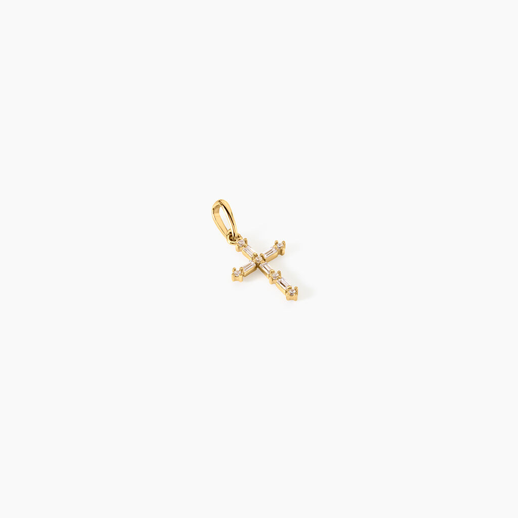 Pendentif Cornelio Argent Dor&eacute; A L'Or 750/1000 Oxyde De Zirconium - Pendentifs Communion Femme | Histoire d&rsquo;Or