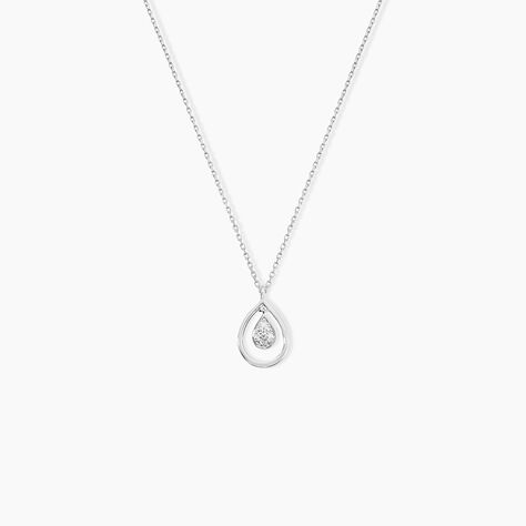 Collier Momaza Or Blanc Diamant - Colliers Femme | Histoire d&rsquo;Or
