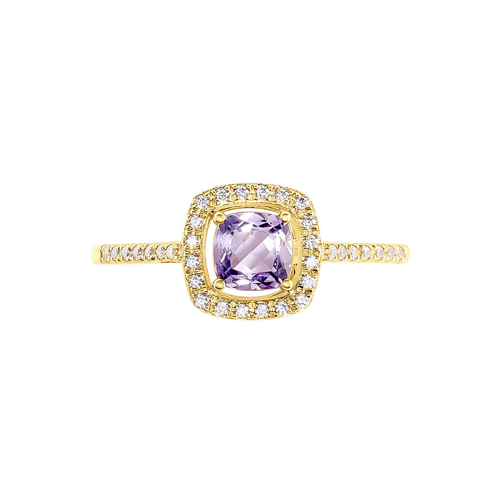 Bague Adrienna Or Jaune Améthyste Oxyde De Zirconium - Bagues solitaires Femme | Histoire d’Or