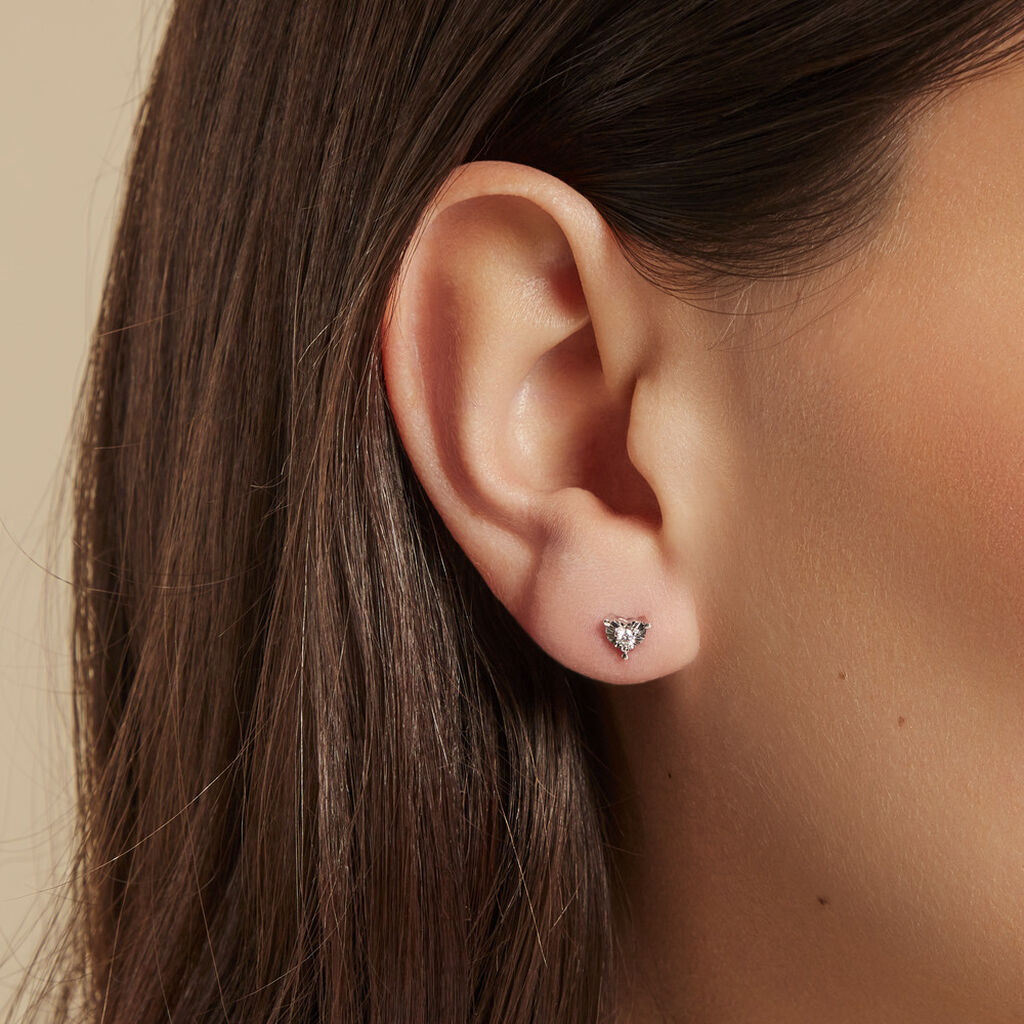 Boucles D'oreilles Puces Diamotion Or Jaune Diamant - Clous d'oreilles Femme | Histoire d’Or