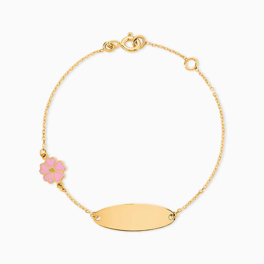 Bracelet Identit&eacute; Gaspardine Maille For&ccedil;at Or Jaune - Bracelets Communion Enfant | Histoire d&rsquo;Or
