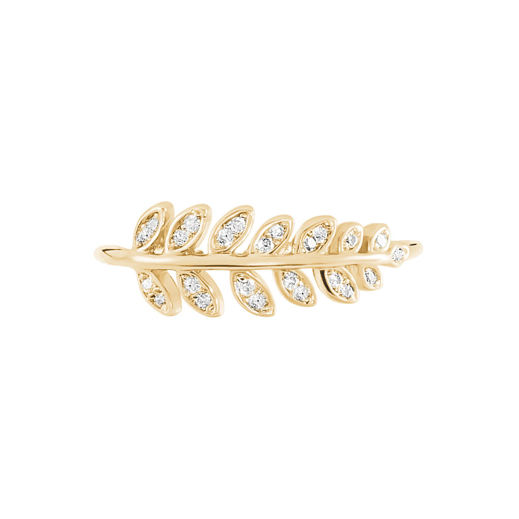 Bague Luz Plaque Or Jaune Oxyde De Zirconium - Bagues avec pierre Femme | Histoire d’Or