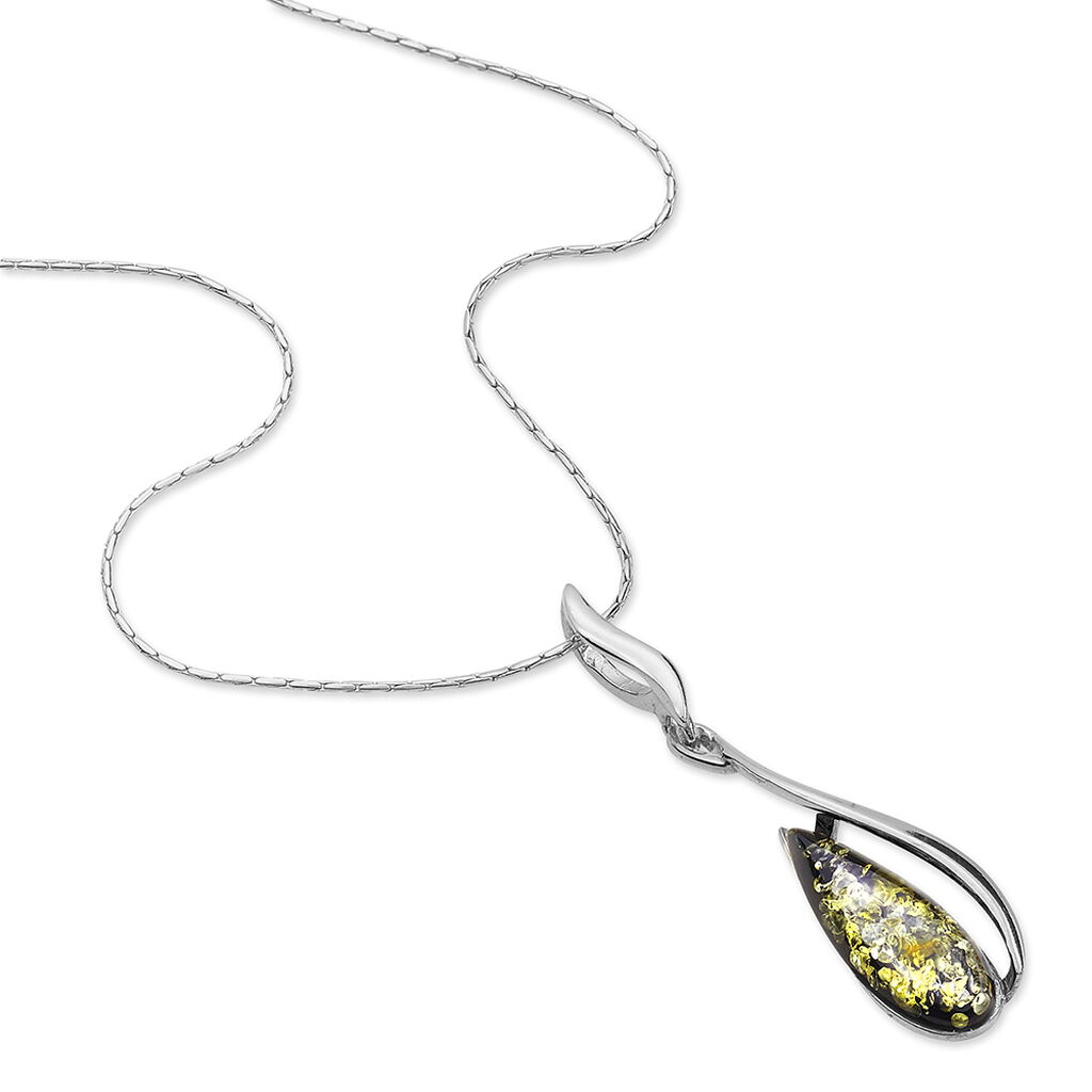 Collier Argent Blanc Odilon Ambre - Colliers fantaisie Femme | Histoire d’Or