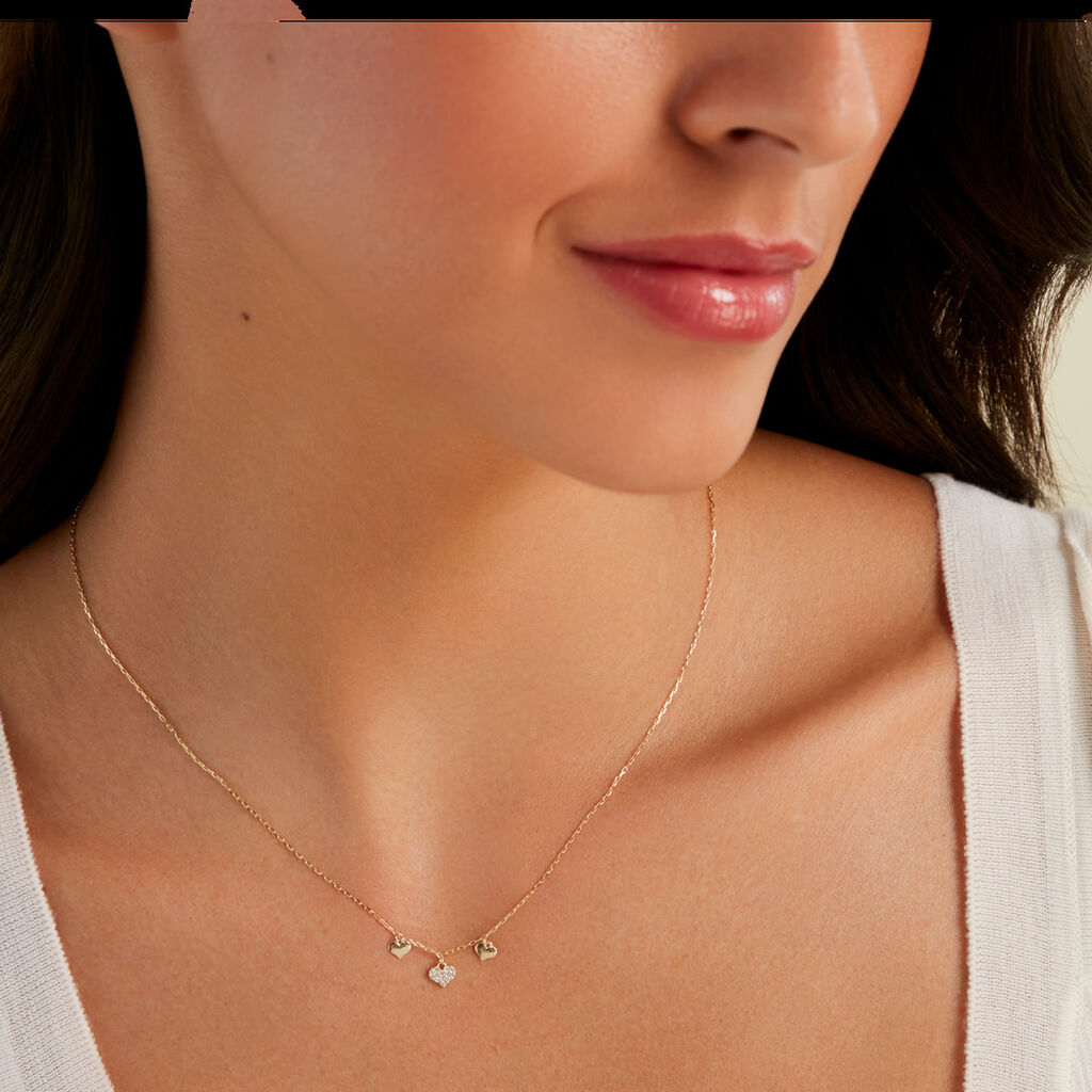 Collier Cheri Or Jaune Oxyde De Zirconium - Colliers Femme | Histoire d&rsquo;Or