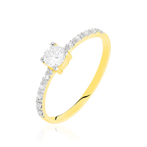 Bague Solitaire Sedonia Or Jaune Oxyde De Zirconium - Bagues solitaires Femme | Histoire d&rsquo;Or