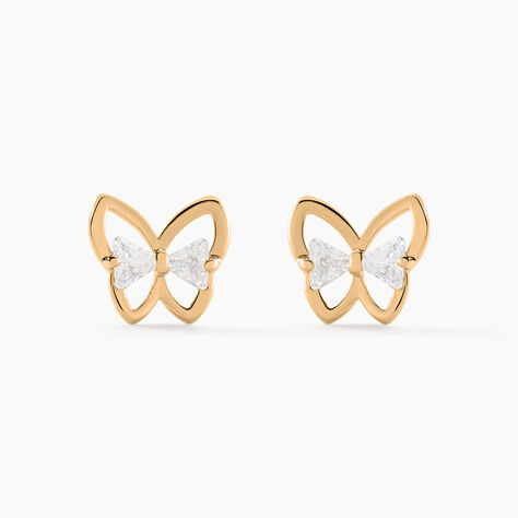 Boucles D'oreilles Pendantes Jelissa Plaqu&eacute; Or Oxyde De Zirconium - Boucles d'oreilles fantaisie Femme | Histoire d&rsquo;Or