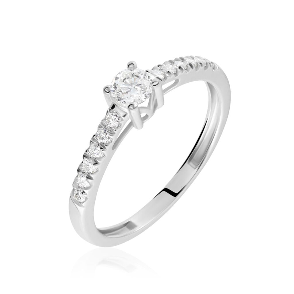 Bague Eliisa Or Blanc Diamant - Bagues solitaires Femme | Histoire d&rsquo;Or