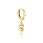 Cr&eacute;ole Unitaire Callistea 5 Plaqu&eacute; Or Jaune Oxyde De Zirconium - Piercings d'oreilles Femme | Histoire d&rsquo;Or
