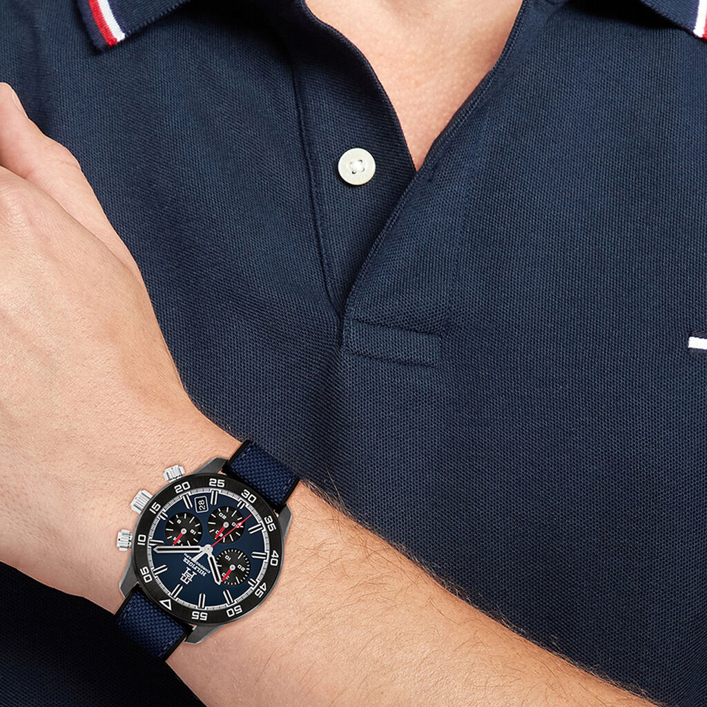 Montre Tommy Hilfiger Th85 Carbon Bleu - Montres Homme | Histoire d’Or