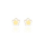 Boucles D'oreilles Puces Cleomelia Fleur Or Jaune - Clous d'oreilles Enfant | Histoire d&rsquo;Or