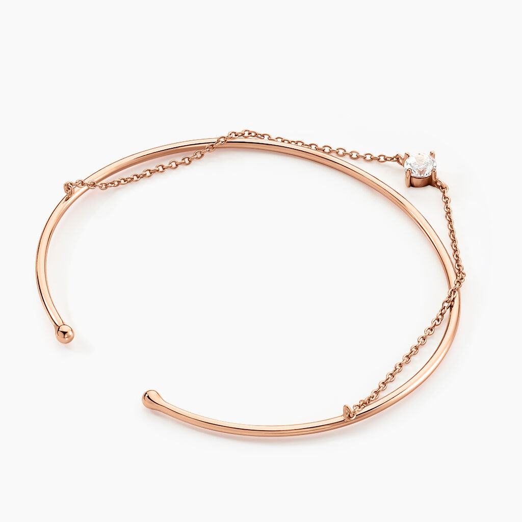 Bracelet Jonc Ruth Argent Rose Oxyde De Zirconium - Bracelets joncs Femme | Histoire d’Or