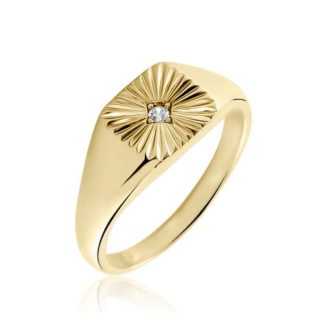 Chevaliere Plaqué Or Erditse Oxyde De Zirconium - Bagues solitaires Femme | Histoire d’Or