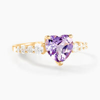 Bague Fany Or Jaune Améthyste Oxyde De Zirconium