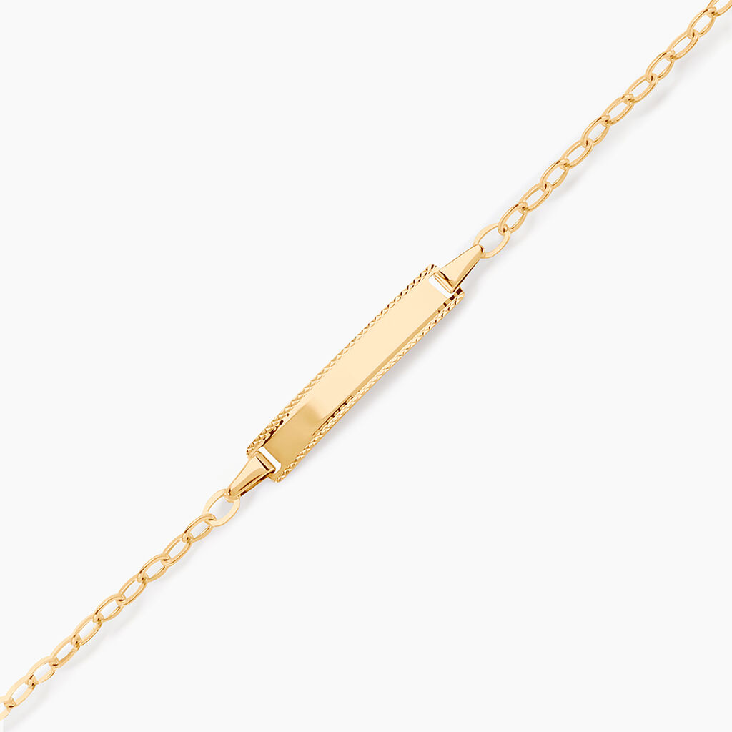 Bracelet Identit&eacute; Gaspardine Maille For&ccedil;at Or Jaune - Bracelets Communion Enfant | Histoire d&rsquo;Or