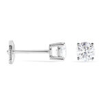 Boucles D'oreilles Puces 4 Griffes Or Blanc Diamant Synthetique - Clous d'oreilles Femme | Histoire d&rsquo;Or