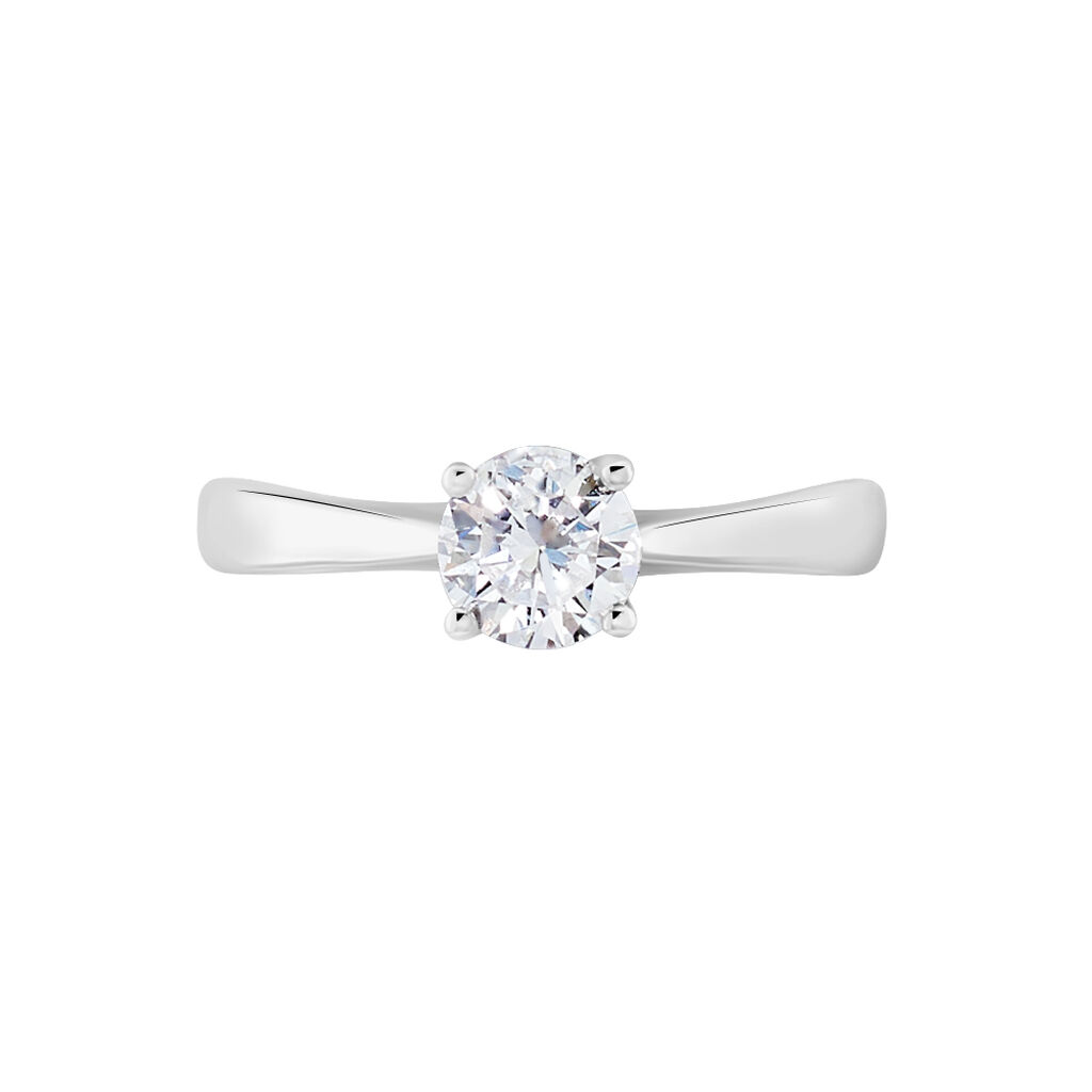 Bague Solitaire Fiona Or Blanc Diamant Synthetique - Bagues solitaires Femme | Histoire d’Or
