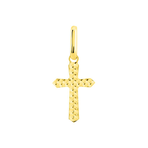 Pendentif Bathilde Croix Diamantee Or Jaune - Pendentifs Baptême Famille | Histoire d’Or