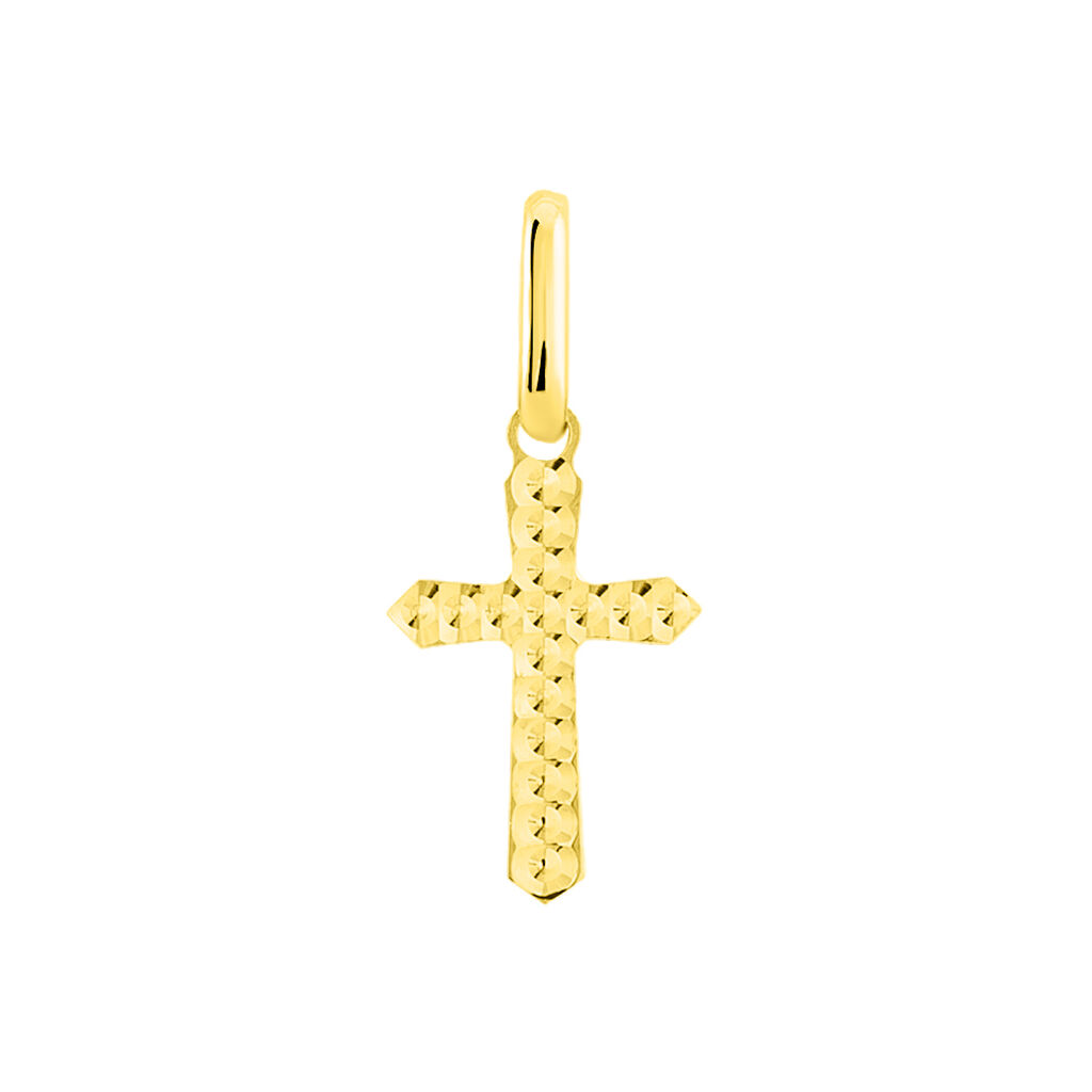 pendentif bathilde croix diamantee or jaune
