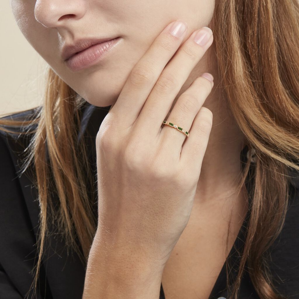 Bague Plaqué Or Etna Oxyde De Zirconium - Bagues avec pierre Femme | Histoire d’Or
