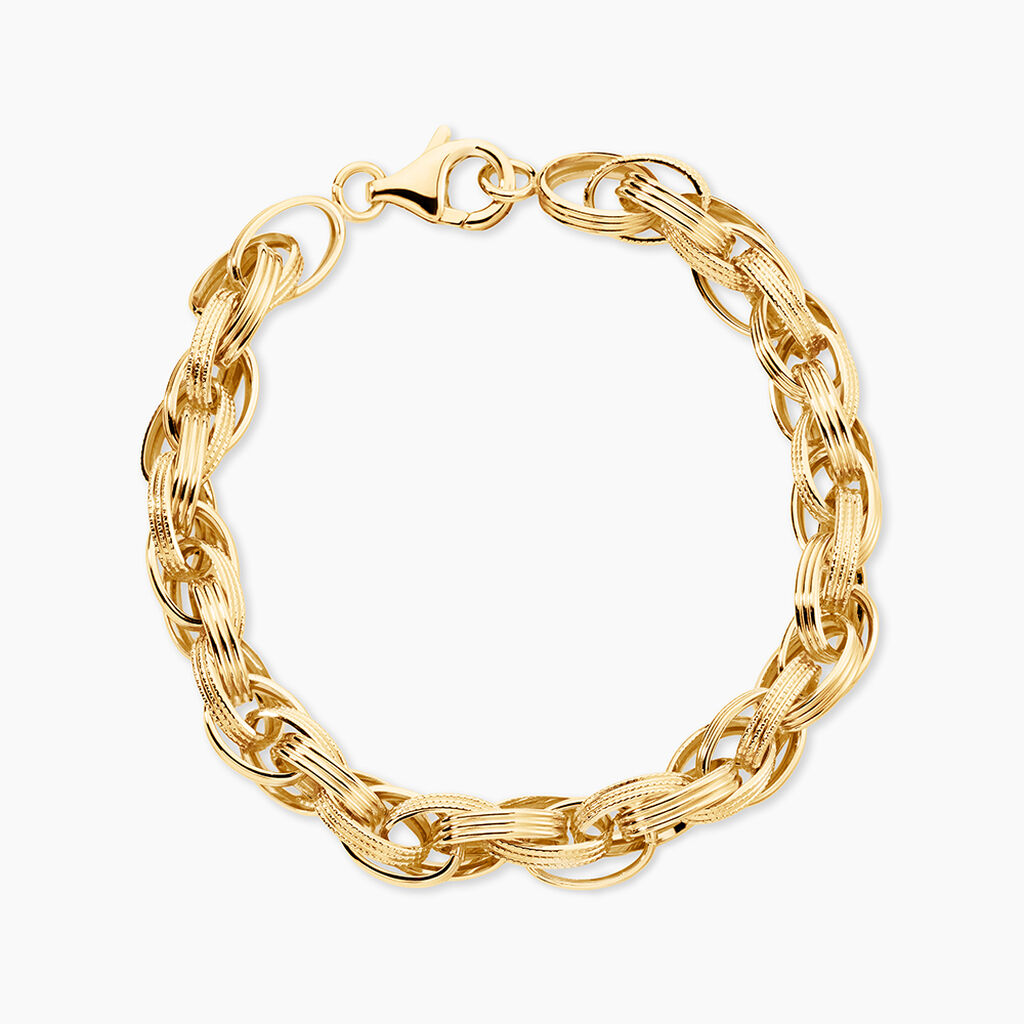 Bracelet Aaron Maille Fantaisie Or Jaune - Bracelets Femme | Histoire d&rsquo;Or