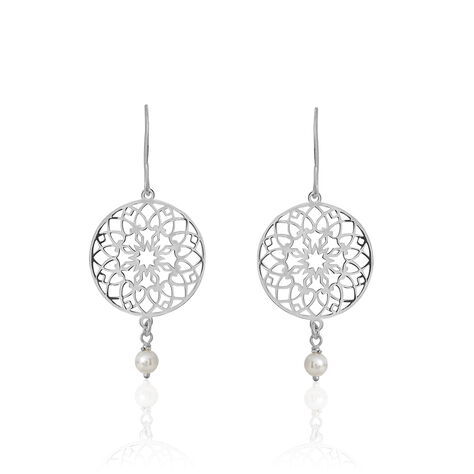 Boucles D'oreilles Pendantes Yolenn Argent Perle D'imitation - Boucles d'oreilles fantaisie Femme | Histoire d’Or