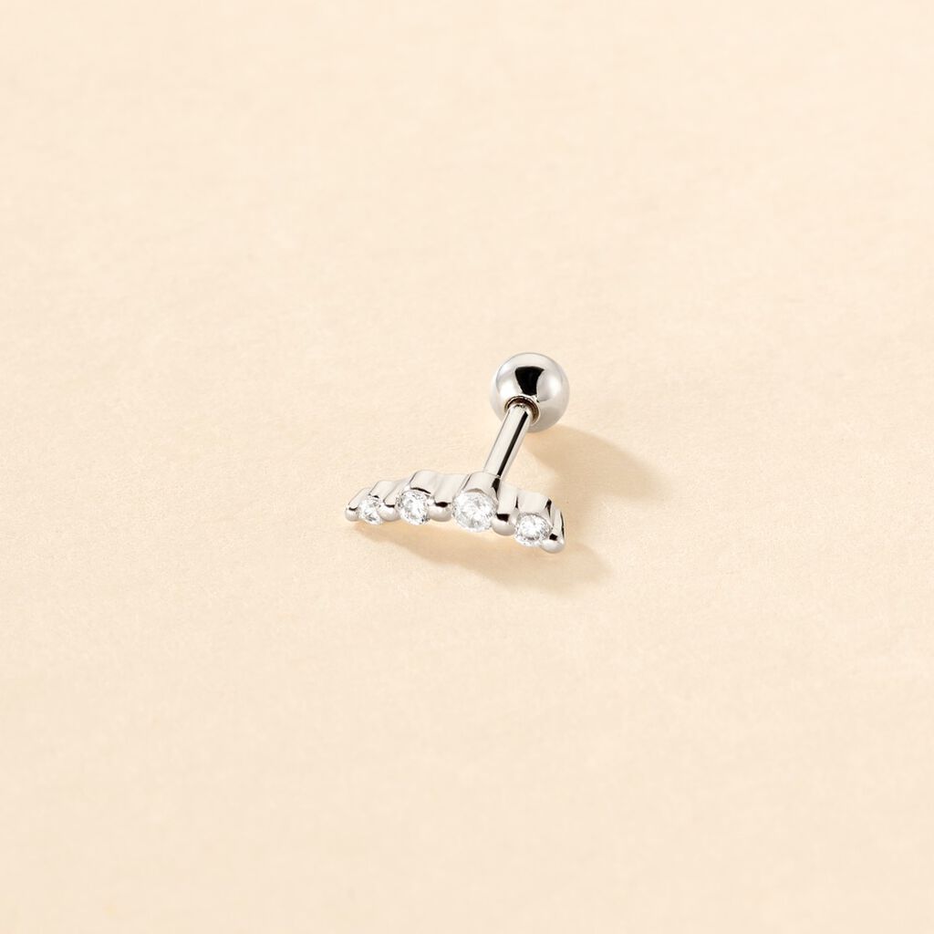 Piercing D'oreille Unitaire Acadia Argent Blanc Oxyde De Zirconium - Boucles d'oreilles fantaisie Femme | Histoire d’Or