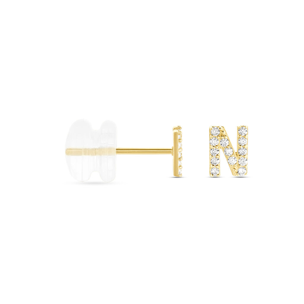 Boucle D'oreille Puce Unitaire Jodoca Or Jaune Oxyde De Zirconium - Clous d'oreilles Femme | Histoire d’Or