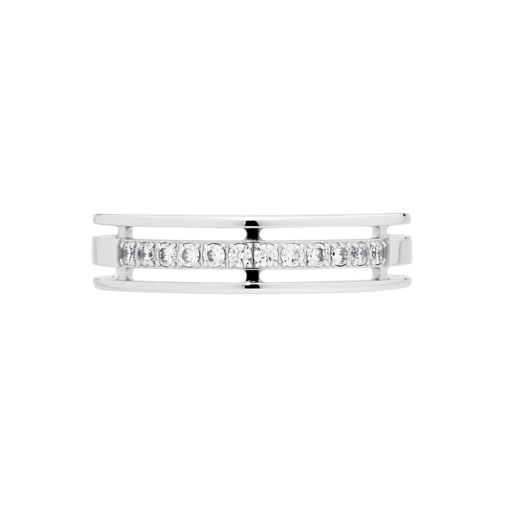 Alliance Serti Grains Ajoures Or Blanc Diamant - Alliances Femme | Histoire d’Or