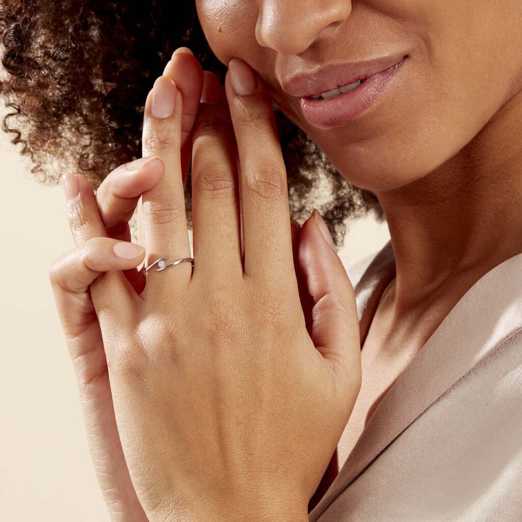 Bague Nolah Or Blanc Diamant - Bagues solitaires Femme | Histoire d’Or