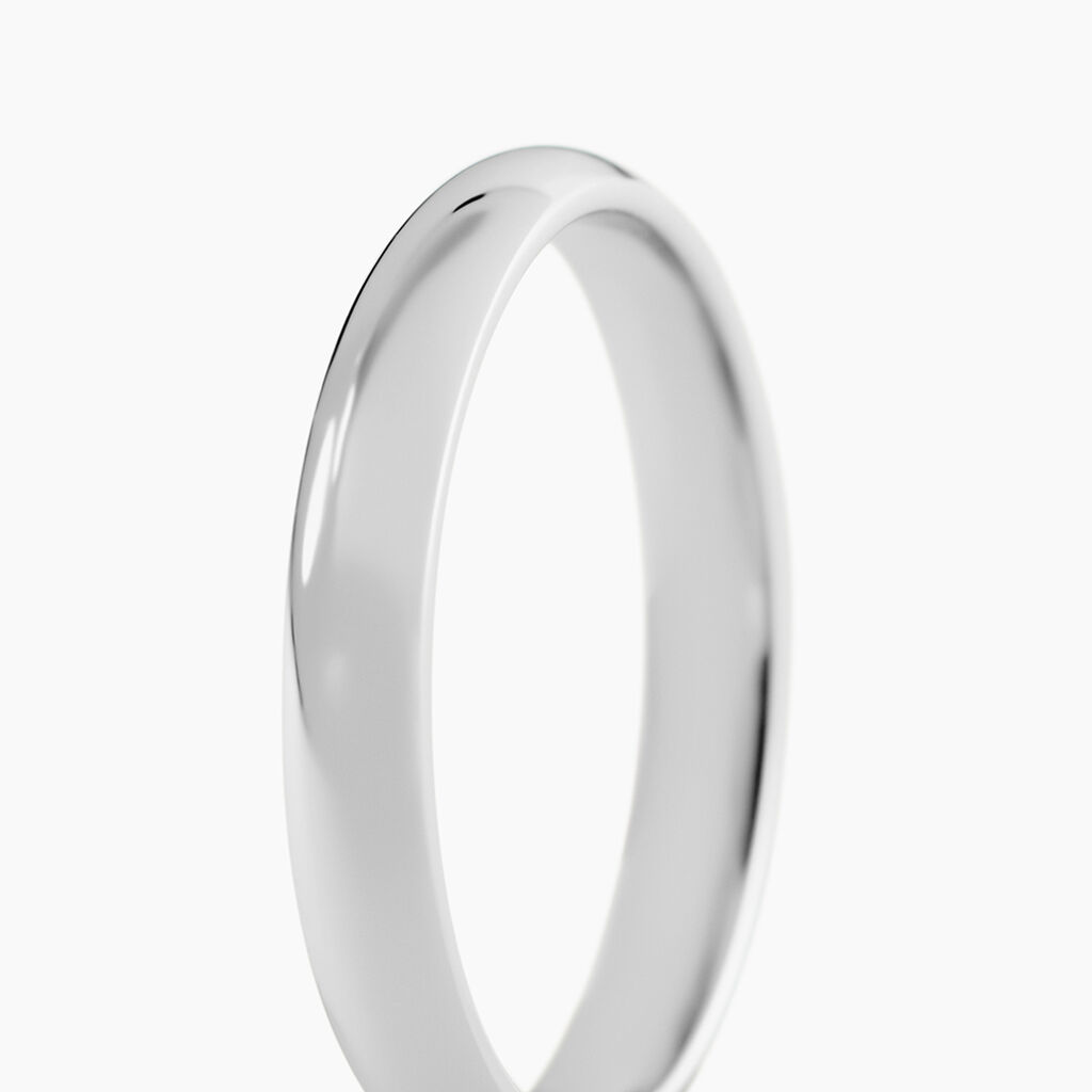 Alliance Isaac Demi Jonc Confort Or Blanc - Alliances Famille | Histoire d&rsquo;Or