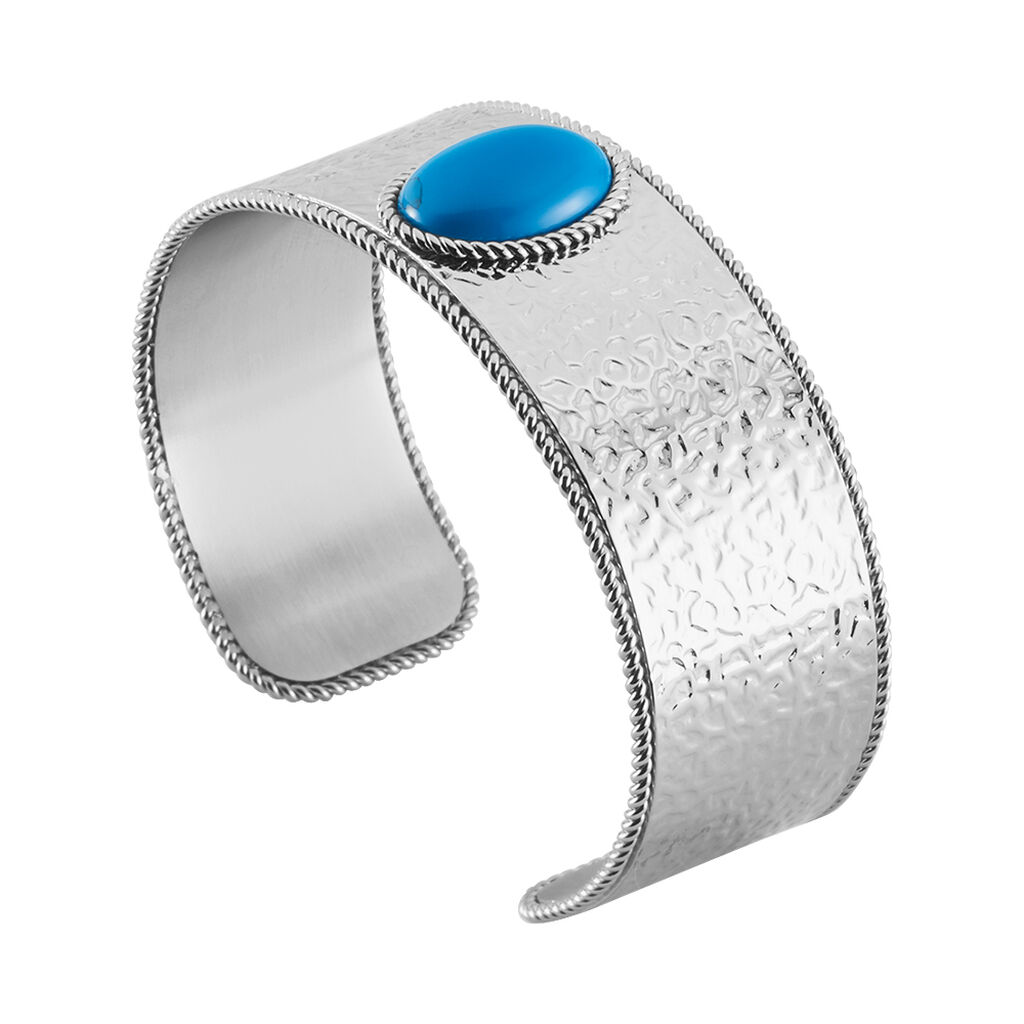Bracelet Jonc Imagine Tiffany Acier Blanc Pierre De Synthese - Bracelets joncs Femme | Histoire d’Or