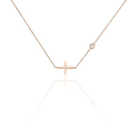 Collier Clarissa Argent Rose Oxyde De Zirconium - Colliers fantaisie Femme | Histoire d’Or