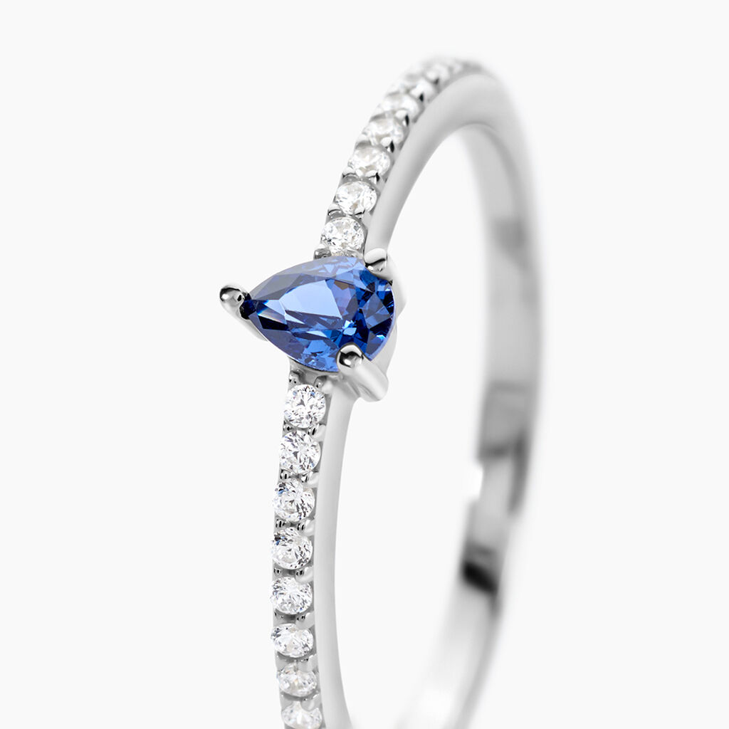 Bague Clova Argent Blanc Oxyde De Zirconium - Bagues solitaires Femme | Histoire d&rsquo;Or