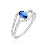 Bague Lyna Or Blanc Saphir Et Diamant - Bagues solitaires Femme | Histoire d&rsquo;Or