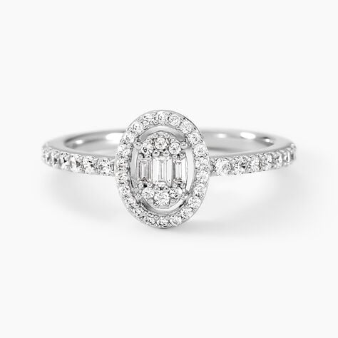 Bague Baroque Party Argent Blanc Oxyde De Zirconium - Bagues solitaires Femme | Histoire d’Or