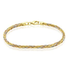 Bracelet Argent Tricolore Aleesha - Bracelets chaîne Femme | Histoire d’Or