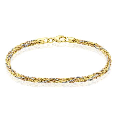Bracelet Argent Tricolore Aleesha - Bracelets chaîne Femme | Histoire d’Or