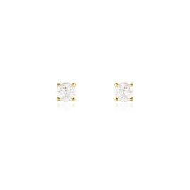 Boucles D'oreilles Puces Victoria Or Jaune Diamant - Clous d'oreilles Famille | Histoire d’Or
