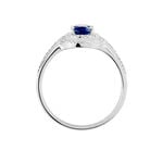 Bague Justine Or Blanc Saphir Et Diamant - Bagues solitaires Femme | Histoire d&rsquo;Or