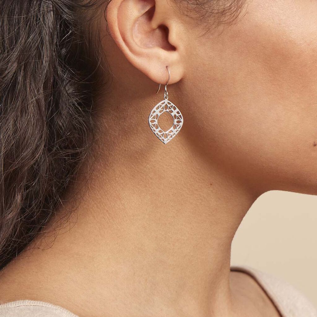 Boucles D'oreilles Pendantes Maurizia Argent Blanc - Boucles d'oreilles fantaisie Femme | Histoire d’Or
